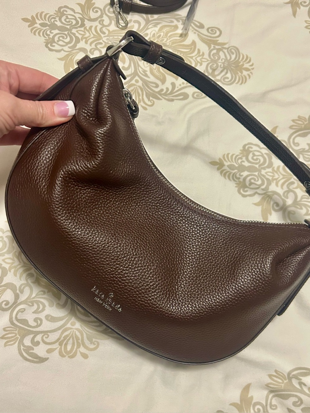 NWT Kate Spade KP883 Selene Pebbled Leather Shoulder Bag Crossbody In Hot Fudge - Picture 6 of 10